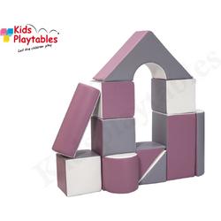 Soft Play Foam Blokken set 11 stuks grijs-wit-paars | speelblokken | baby speelgoed | foamblokken | bouwblokken | Soft play speelgoed | schuimblokken
